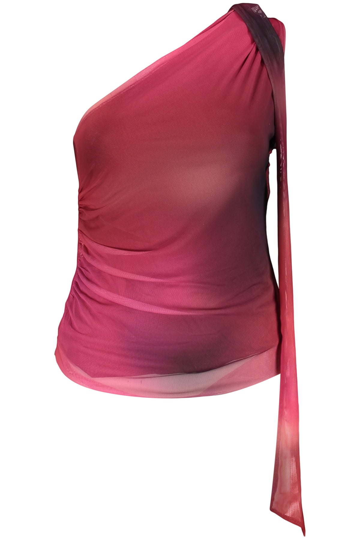 TOP DE ALÇAS COM LOGÓTIPO DESIGUAL MULHER ROXO