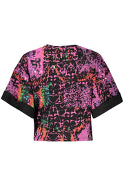 T-SHIRT EM ALGODÃO DESIGUAL MULHER ROXA