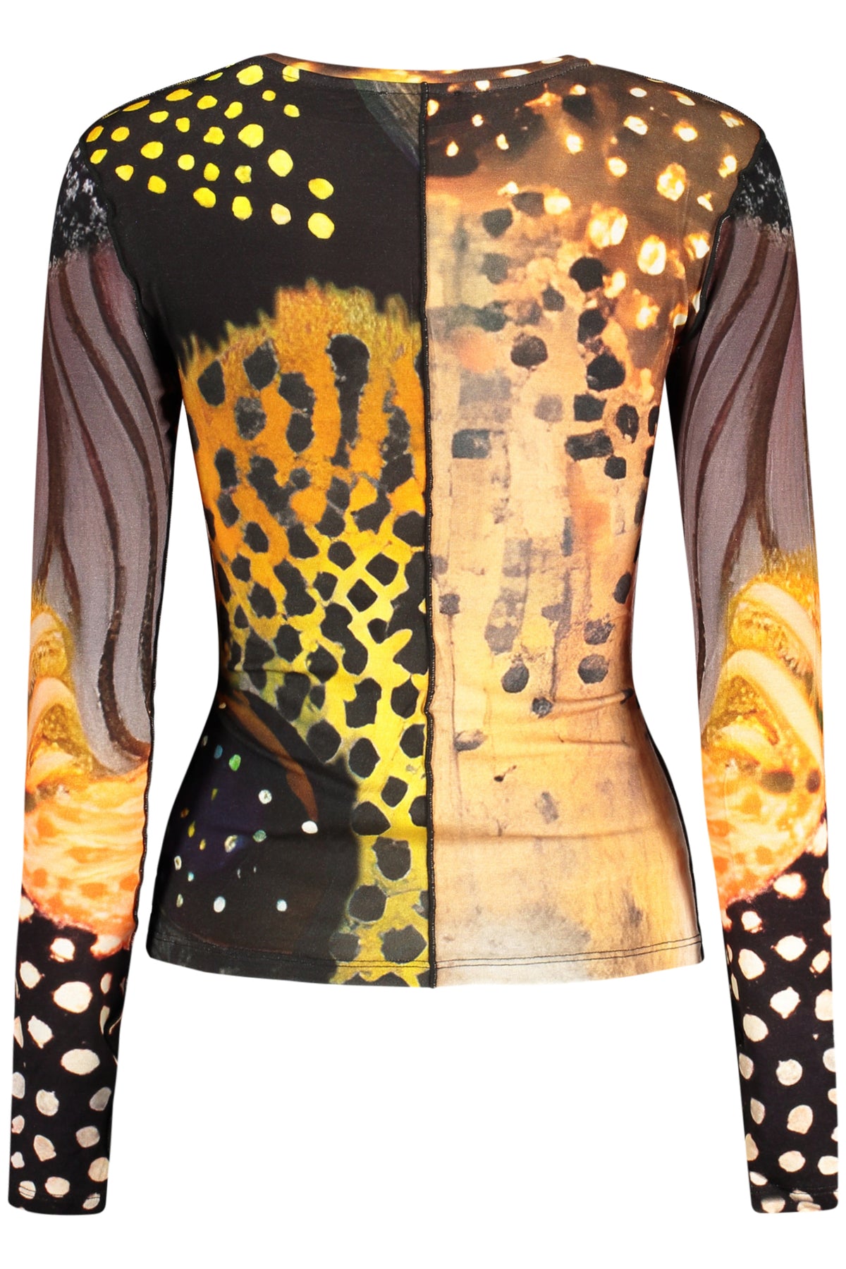 T-SHIRT COM LOGÓTIPO DESIGUAL MULHER LARANJA