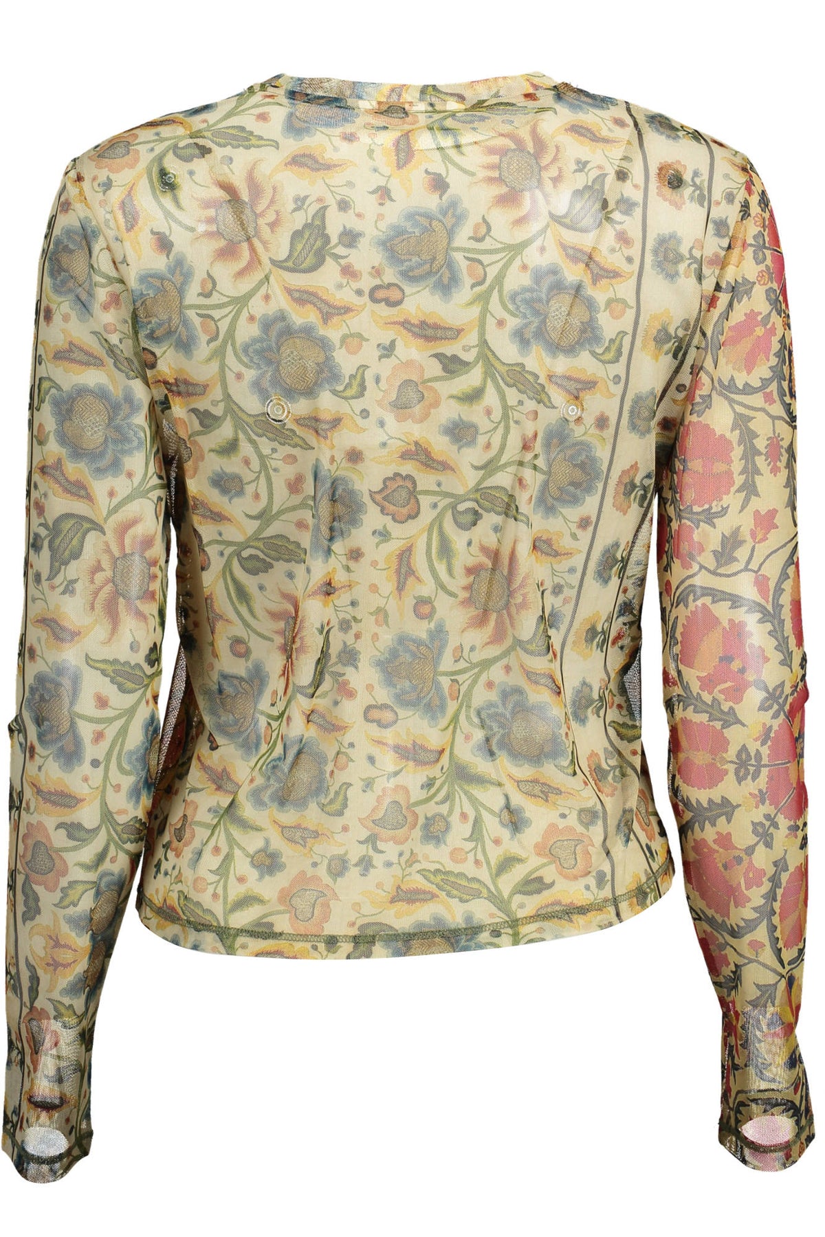 T-SHIRT DE MANGA COMPRIDA DE MULHER DESIGUAL BEGE