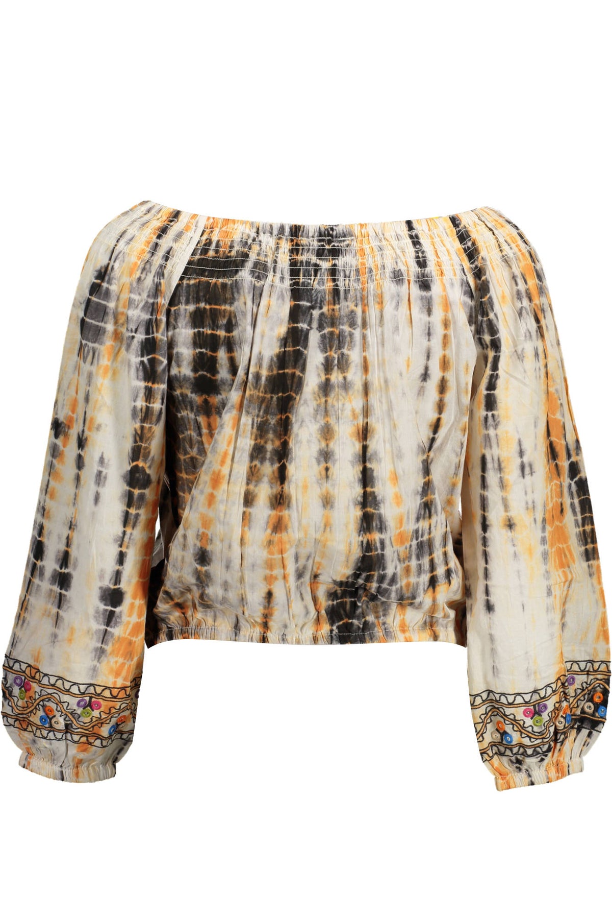 DESIGUAL WOMEN'S BEIGE LONG SLEEVE T-SHIRT