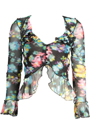 T-SHIRT COM LOGÓTIPO DESIGUAL MULHER PRETA
