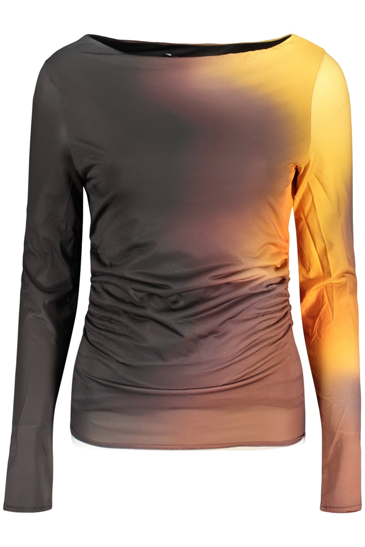 T-SHIRT COM LOGÓTIPO DESIGUAL MULHER PRETA