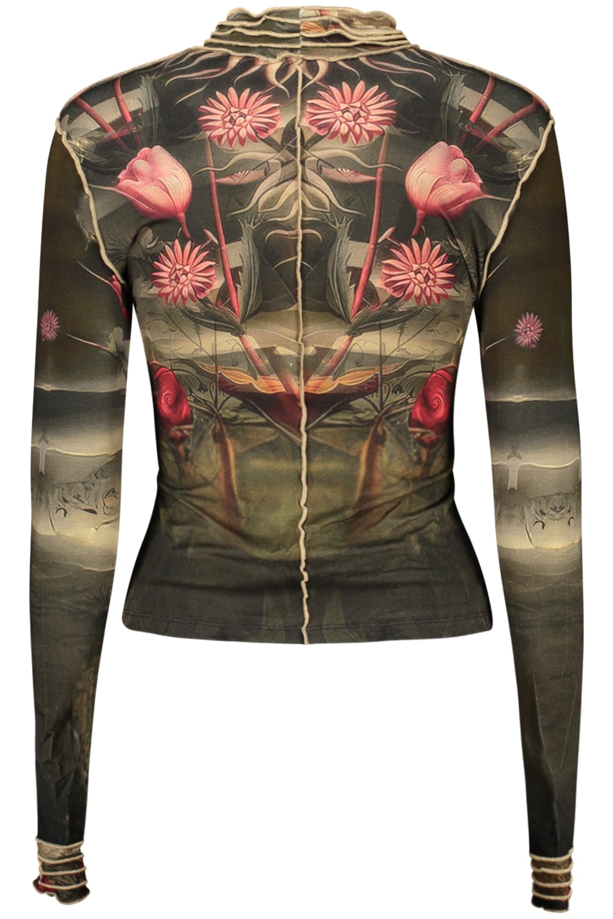 T-SHIRT COM LOGÓTIPO DESIGUAL MULHER PRETA