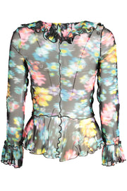 T-SHIRT COM LOGÓTIPO DESIGUAL MULHER PRETA
