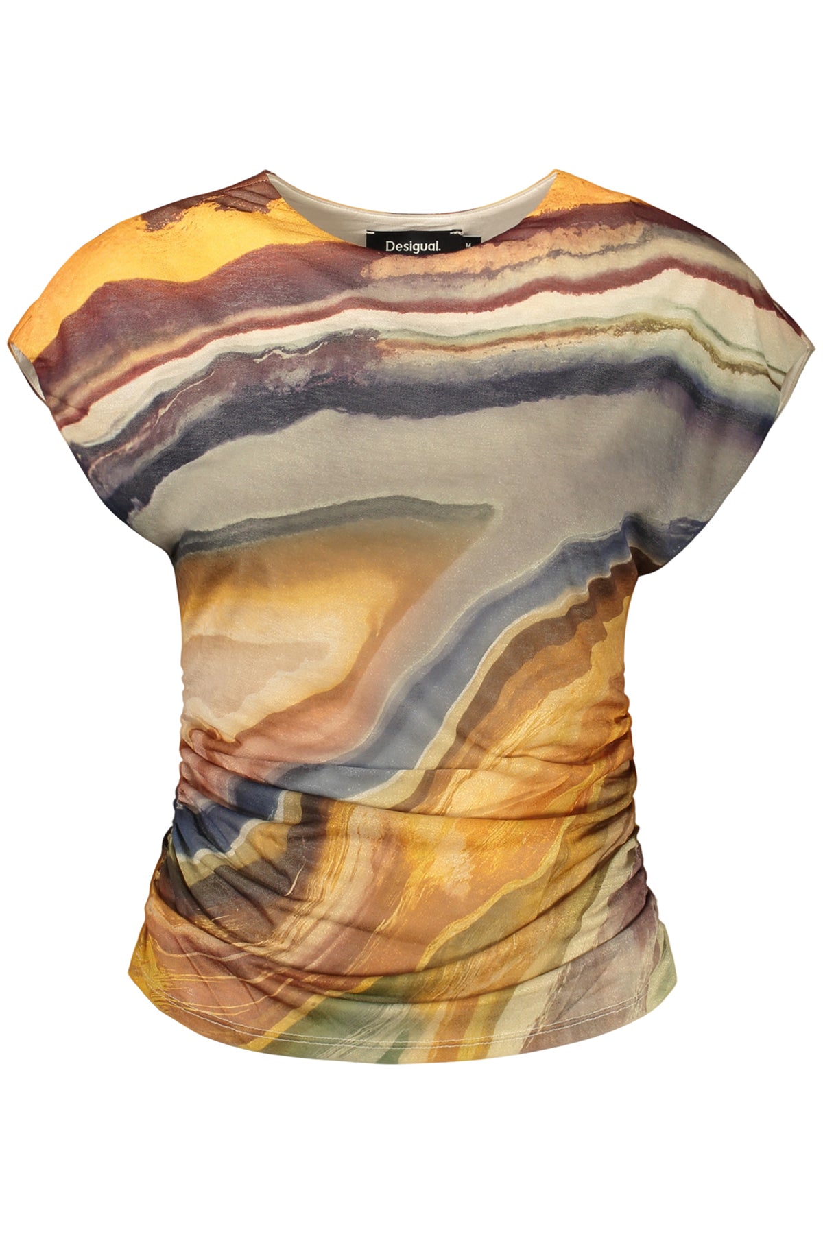 TOP DE ALÇAS COM LOGÓTIPO DESIGUAL MULHER BEGE