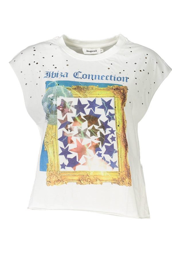 T-SHIRT SEM MANGAS MULHER BRANCA DESIGUAL