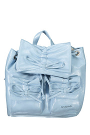 MOCHILA COM LOGÓTIPO DESIGUAL MULHER AZUL CLARO