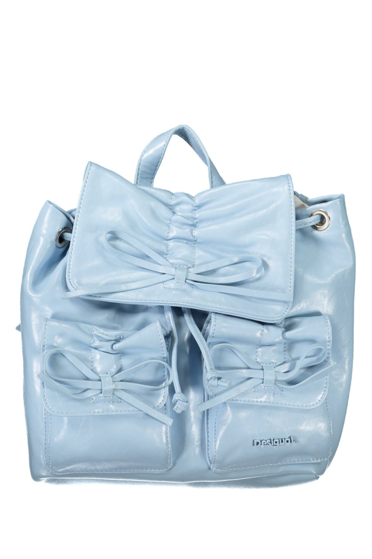 MOCHILA COM LOGÓTIPO DESIGUAL MULHER AZUL CLARO
