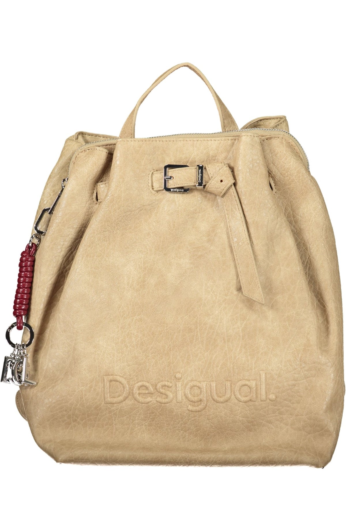 MOCHILA COM ESTAMPADO DESIGUAL MULHER BEGE