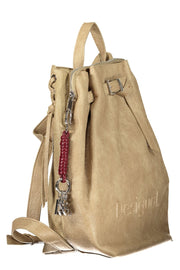 MOCHILA COM ESTAMPADO DESIGUAL MULHER BEGE