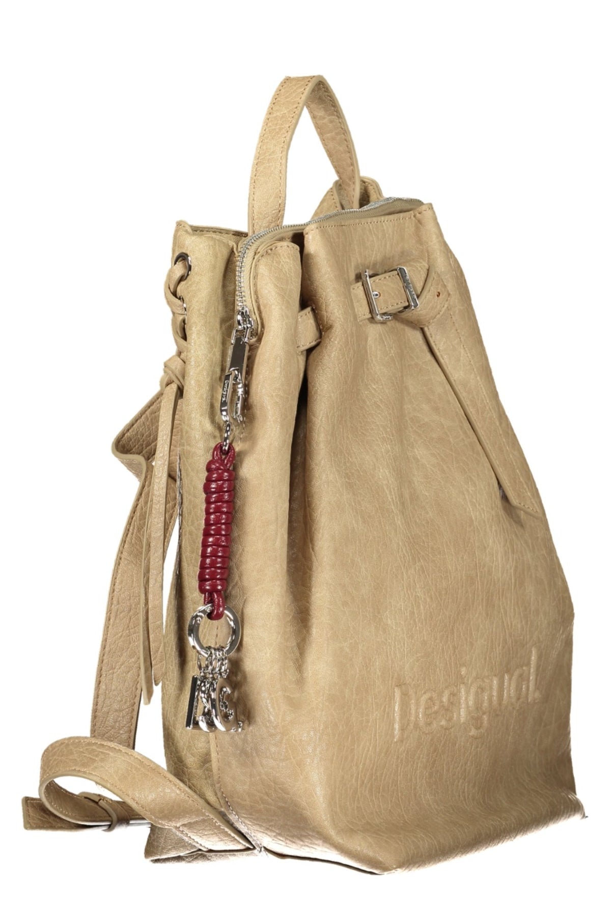 MOCHILA COM ESTAMPADO DESIGUAL MULHER BEGE