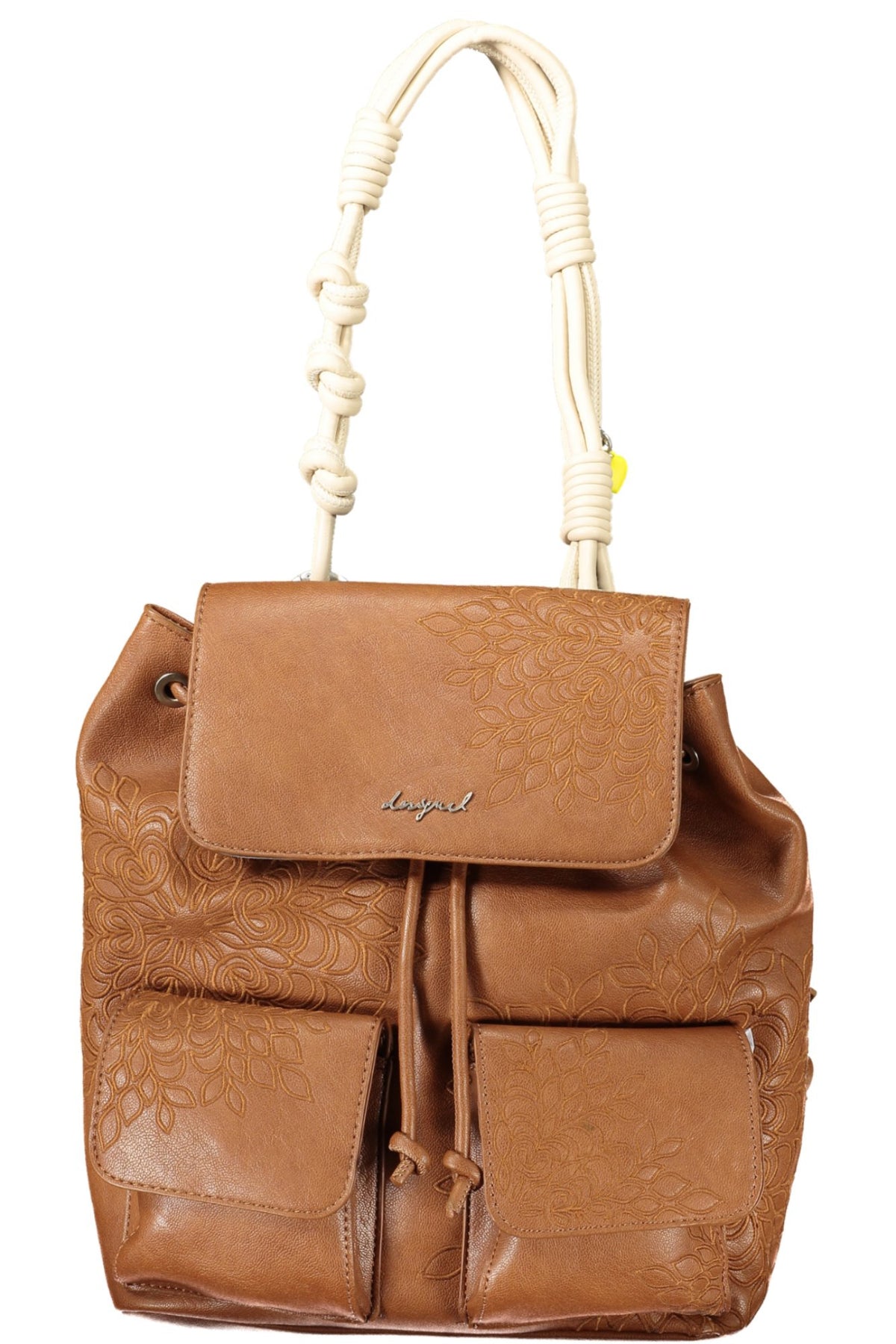 MOCHILA COM LOGÓTIPO DESIGUAL MULHER CASTANHA