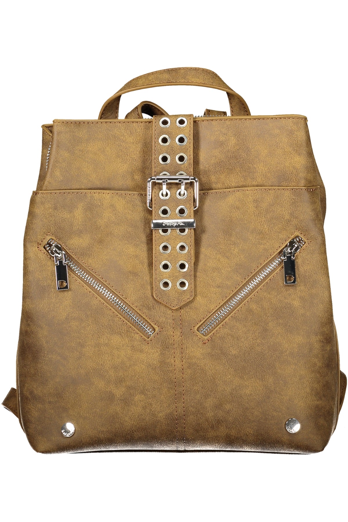 MOCHILA COM FECHO DESIGUAL MULHER CASTANHA