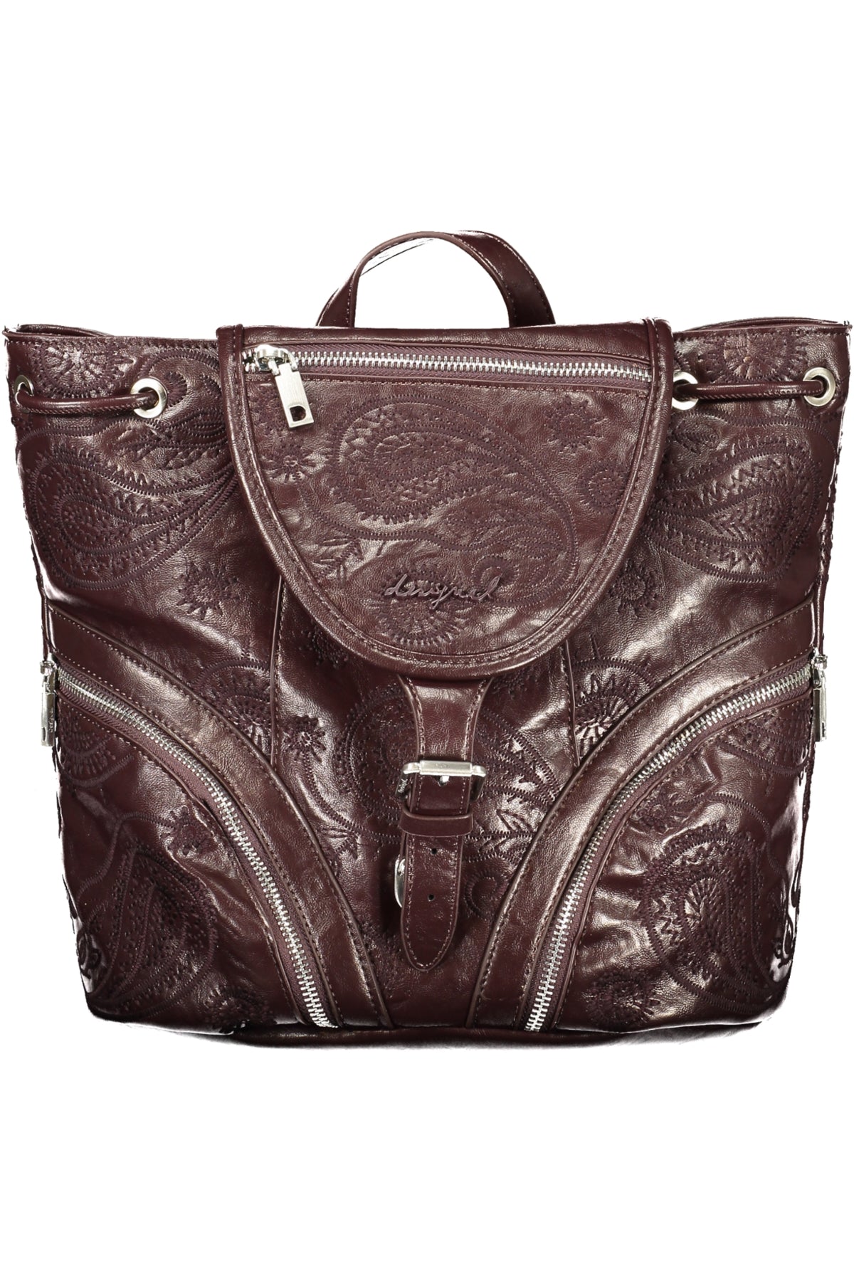 MOCHILA COM BORDADO DESIGUAL MULHER CASTANHA