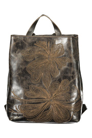 MOCHILA COM BORDADO DESIGUAL MULHER CASTANHA