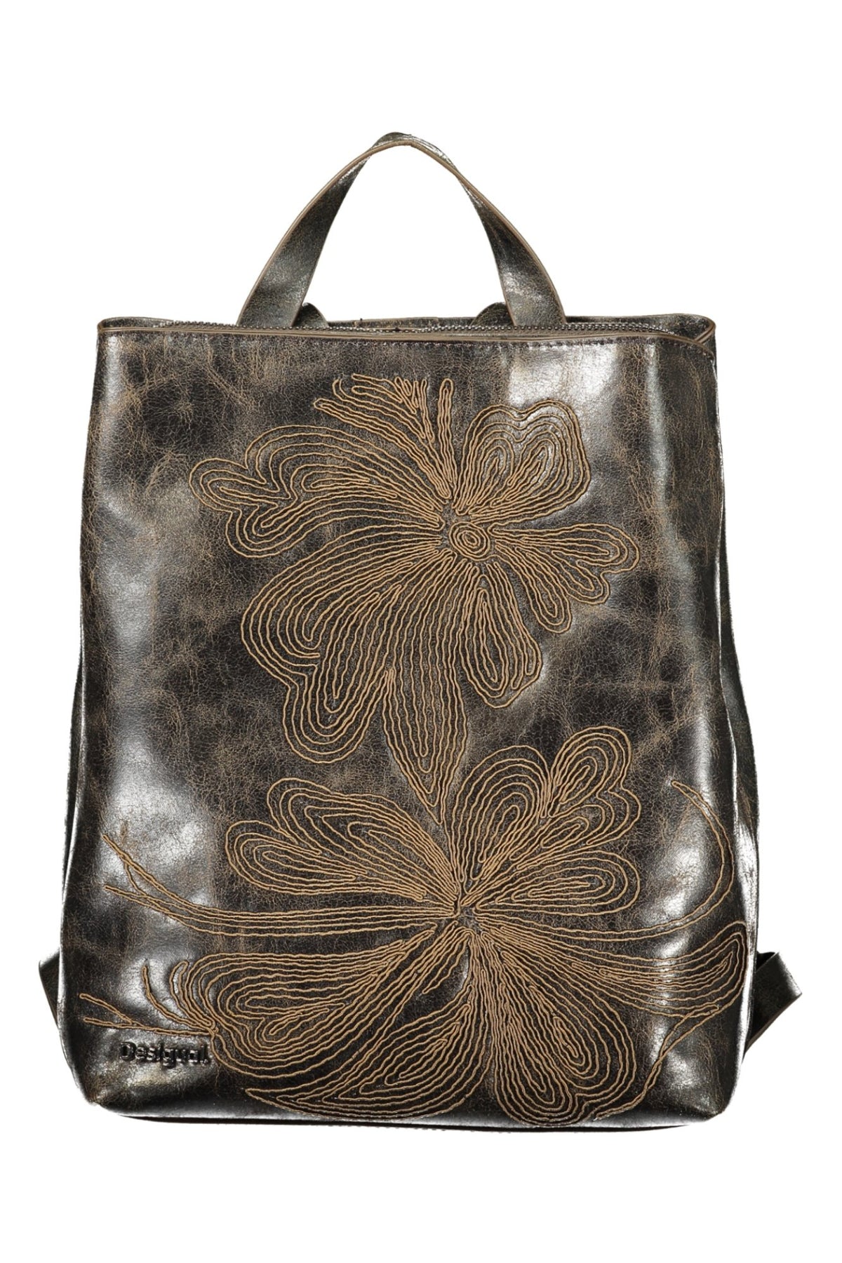 MOCHILA COM BORDADO DESIGUAL MULHER CASTANHA