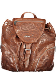 MOCHILA COM BORDADO DESIGUAL MULHER CASTANHA