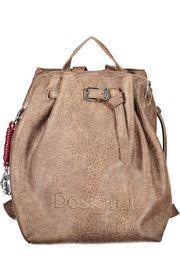 MOCHILA COM FECHO DESIGUAL MULHER CASTANHA