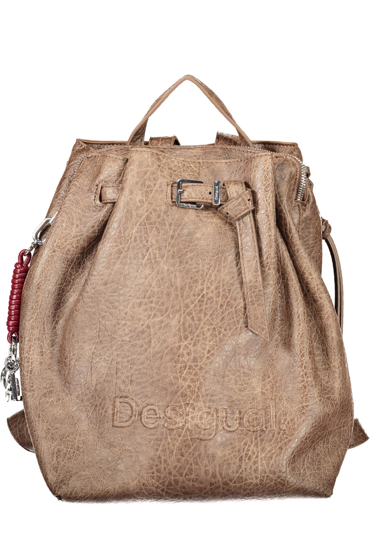 MOCHILA COM FECHO DESIGUAL MULHER CASTANHA