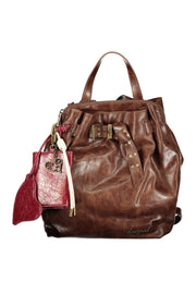 MOCHILA COM FECHO DESIGUAL MULHER CASTANHA