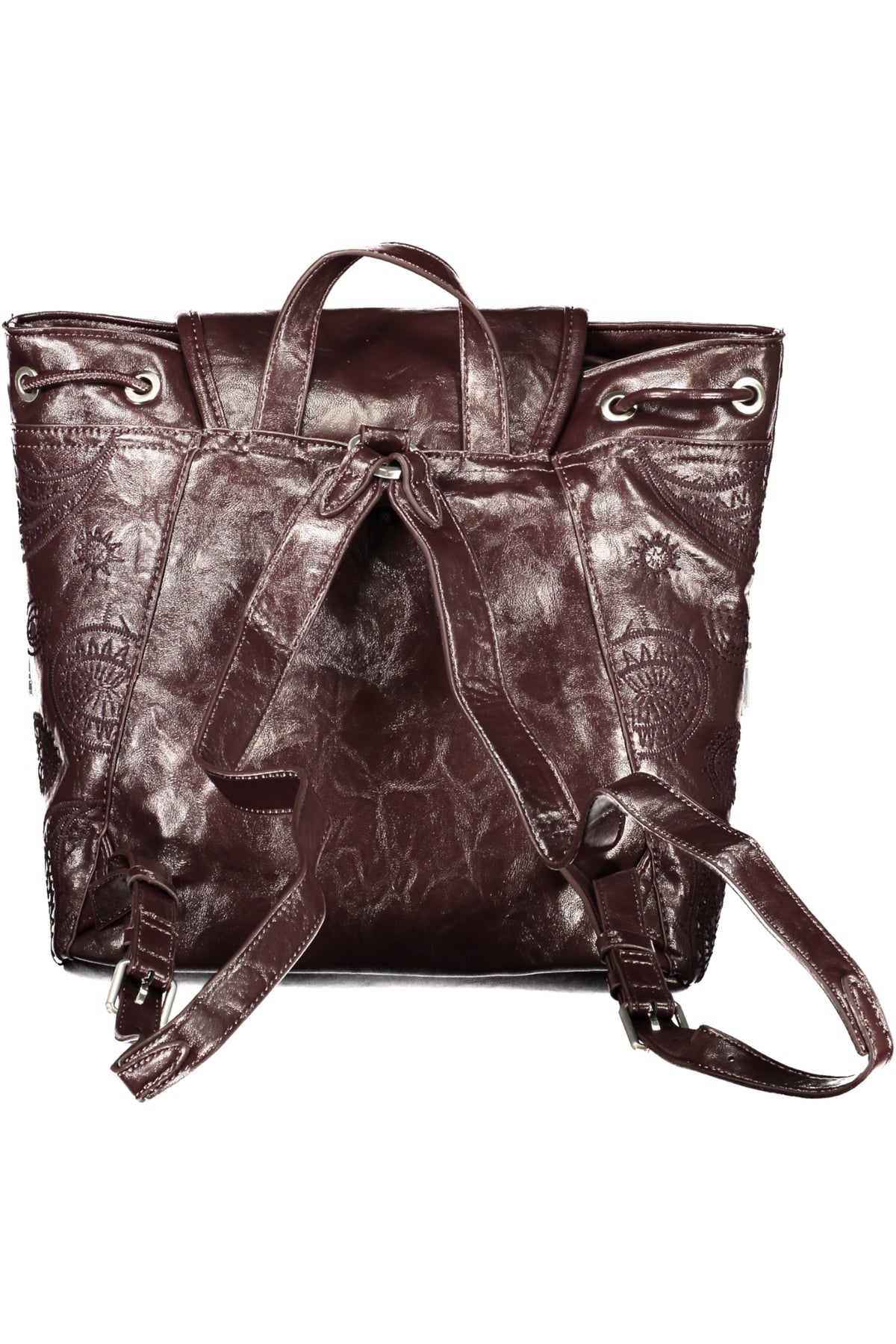 MOCHILA COM BORDADO DESIGUAL MULHER CASTANHA