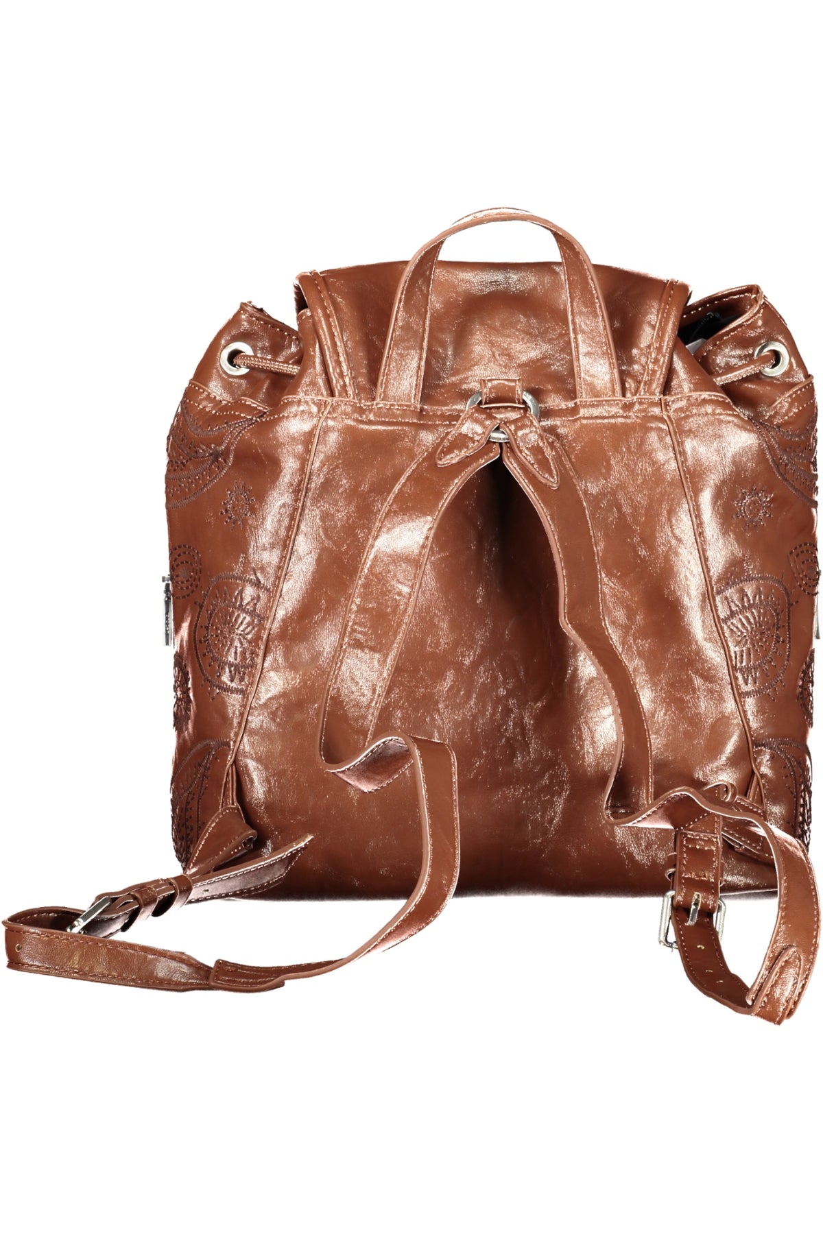 MOCHILA COM BORDADO DESIGUAL MULHER CASTANHA