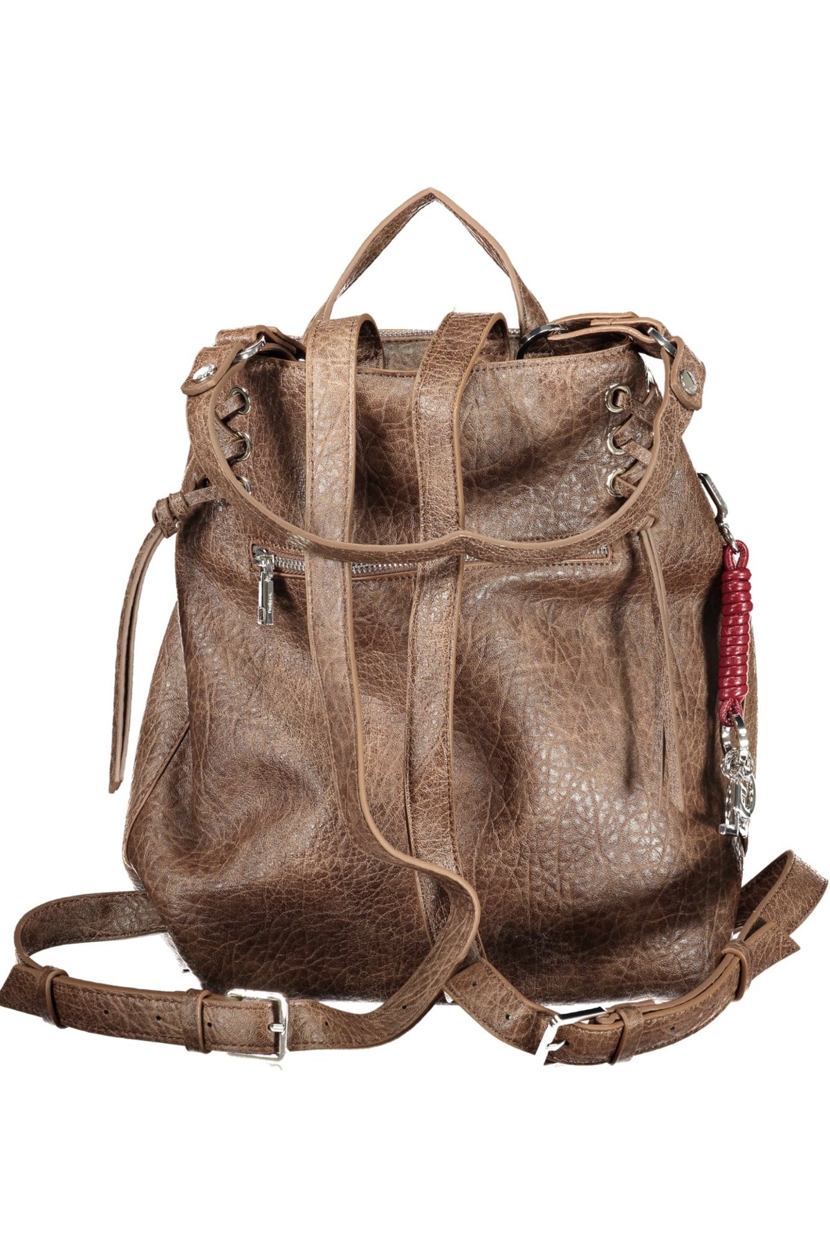 MOCHILA COM FECHO DESIGUAL MULHER CASTANHA