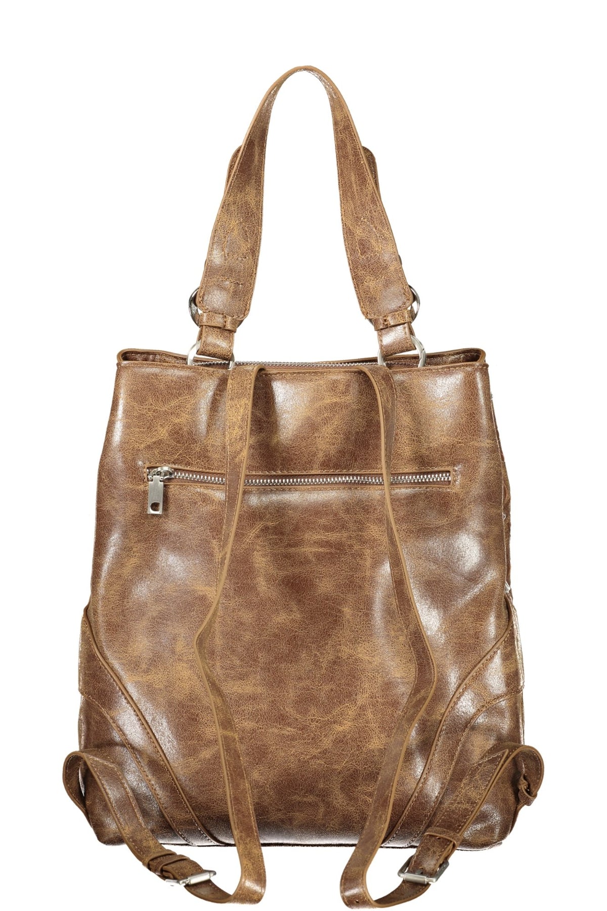 MOCHILA COM FECHO DESIGUAL MULHER CASTANHA
