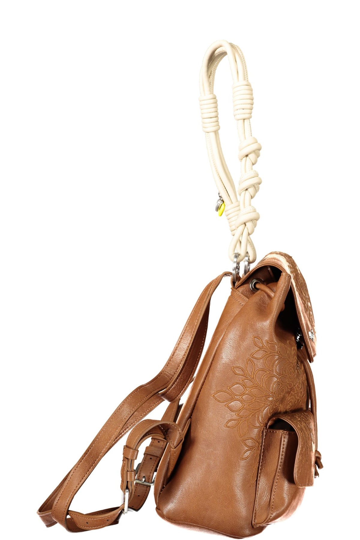 MOCHILA COM LOGÓTIPO DESIGUAL MULHER CASTANHA