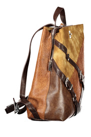 MOCHILA COM FECHO DESIGUAL MULHER CASTANHA