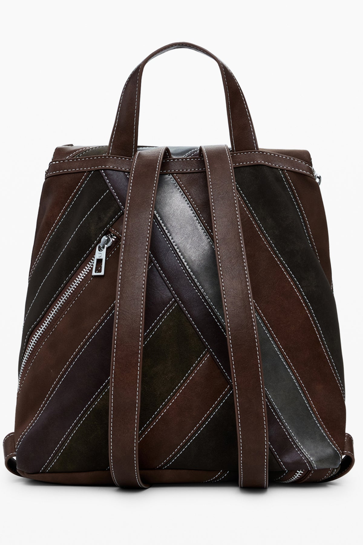 MOCHILA COM FECHO DESIGUAL MULHER CASTANHA