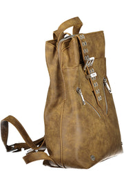 MOCHILA COM FECHO DESIGUAL MULHER CASTANHA