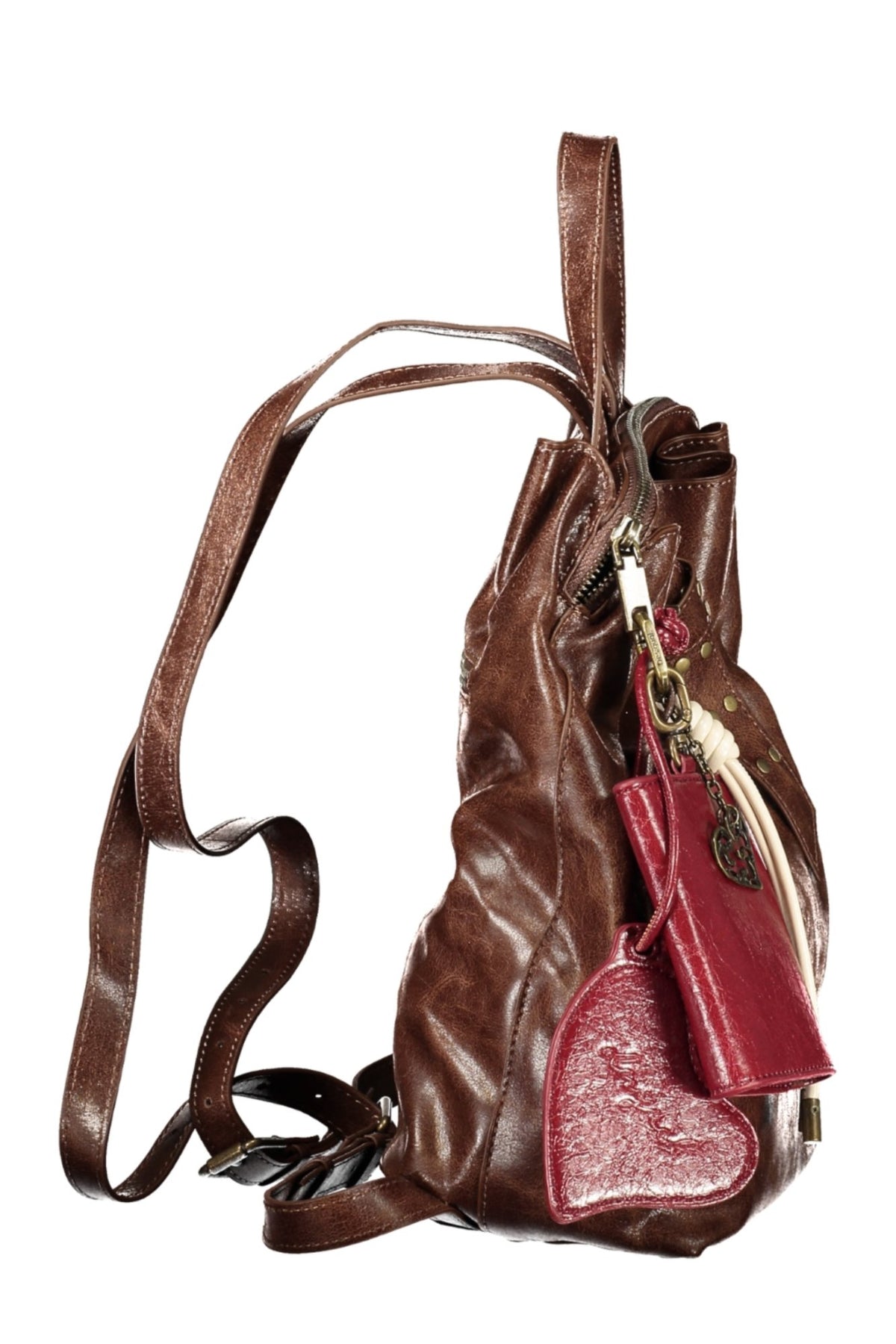 MOCHILA COM FECHO DESIGUAL MULHER CASTANHA