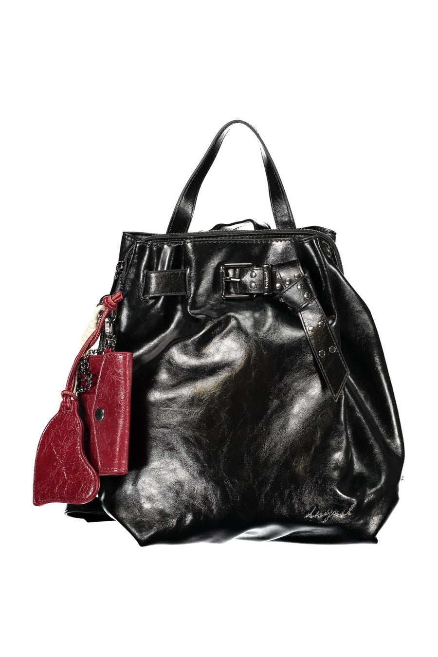 MOCHILA COM FECHO DESIGUAL MULHER PRETA