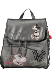 MOCHILA COM ESTAMPADO DESIGUAL MULHER PRETA