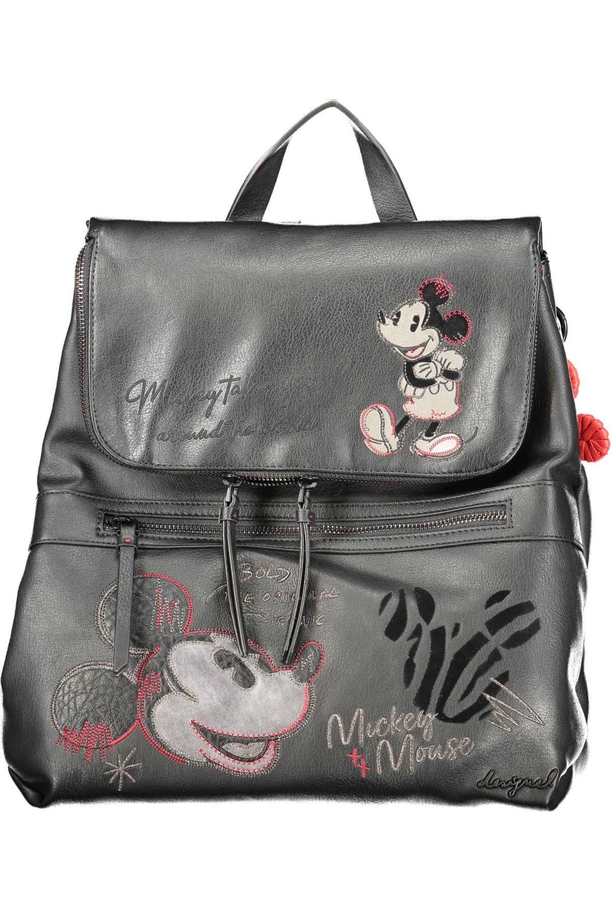 MOCHILA COM ESTAMPADO DESIGUAL MULHER PRETA