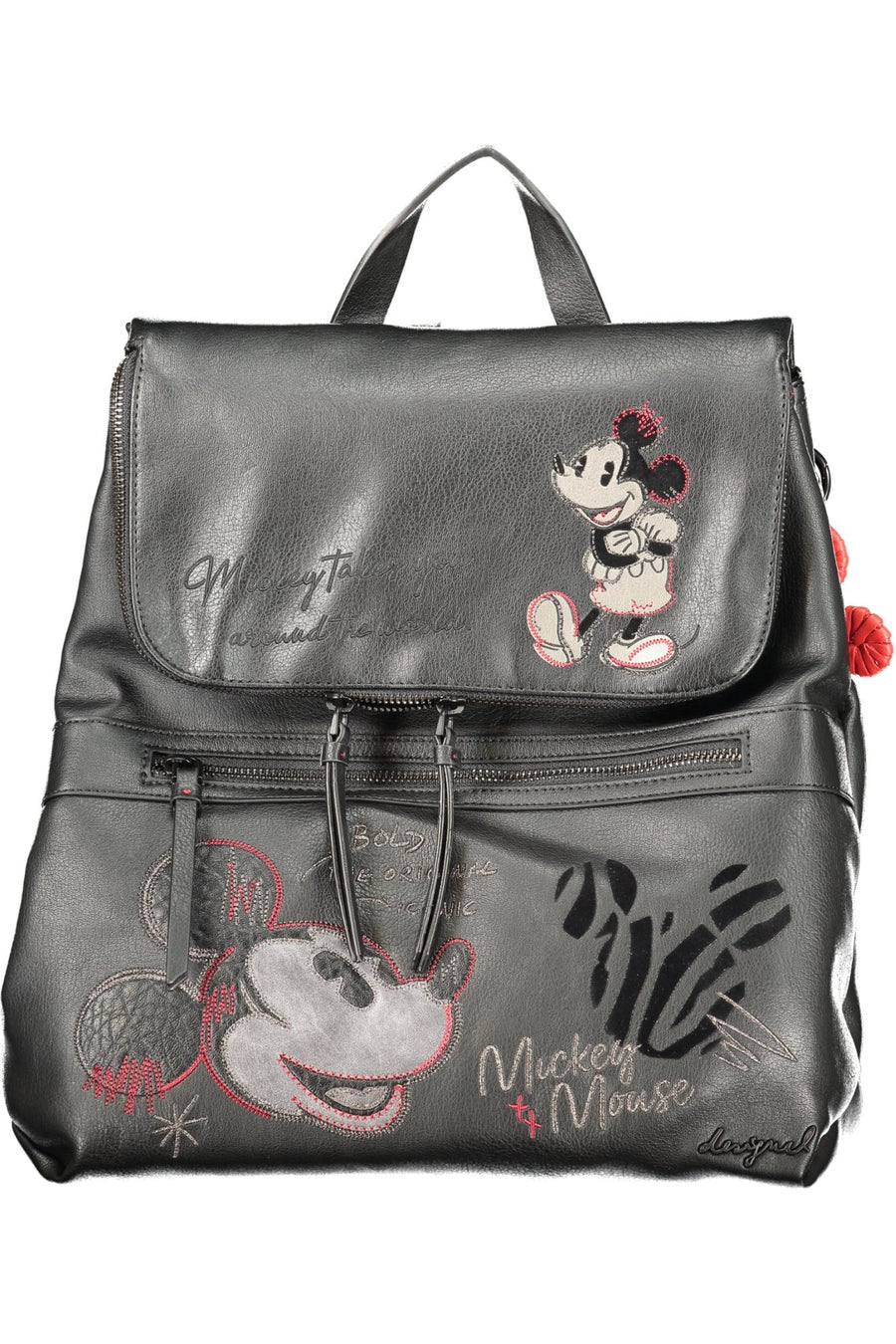 MOCHILA COM ESTAMPADO DESIGUAL MULHER PRETA