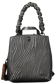 MOCHILA COM FECHO DESIGUAL MULHER PRETA