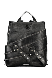 MOCHILA COM FECHO DESIGUAL MULHER PRETA