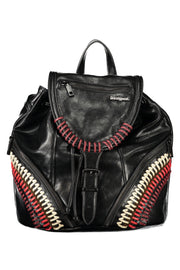 MOCHILA COM LOGÓTIPO DESIGUAL MULHER PRETA