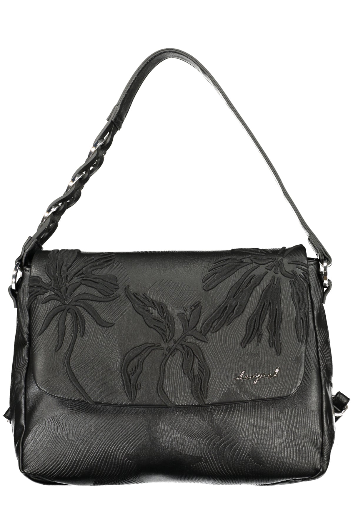 MOCHILA COM FECHO DESIGUAL MULHER PRETA
