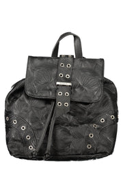 MOCHILA COM LOGÓTIPO DESIGUAL MULHER PRETA