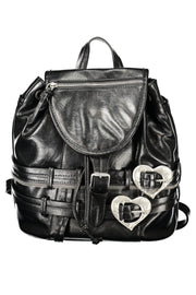 MOCHILA COM LOGÓTIPO DESIGUAL MULHER PRETA