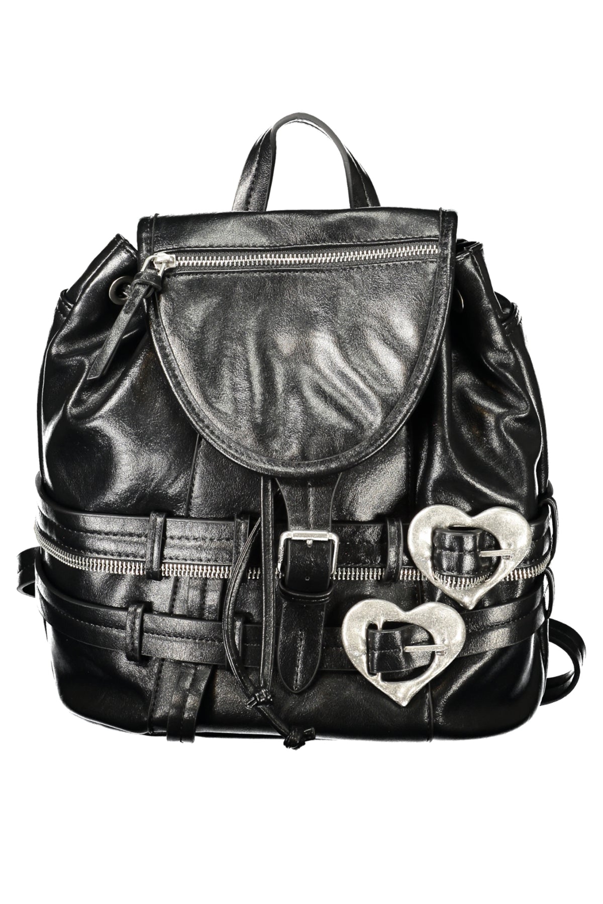 MOCHILA COM LOGÓTIPO DESIGUAL MULHER PRETA