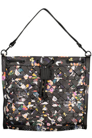 MOCHILA COM FECHO DESIGUAL MULHER PRETA