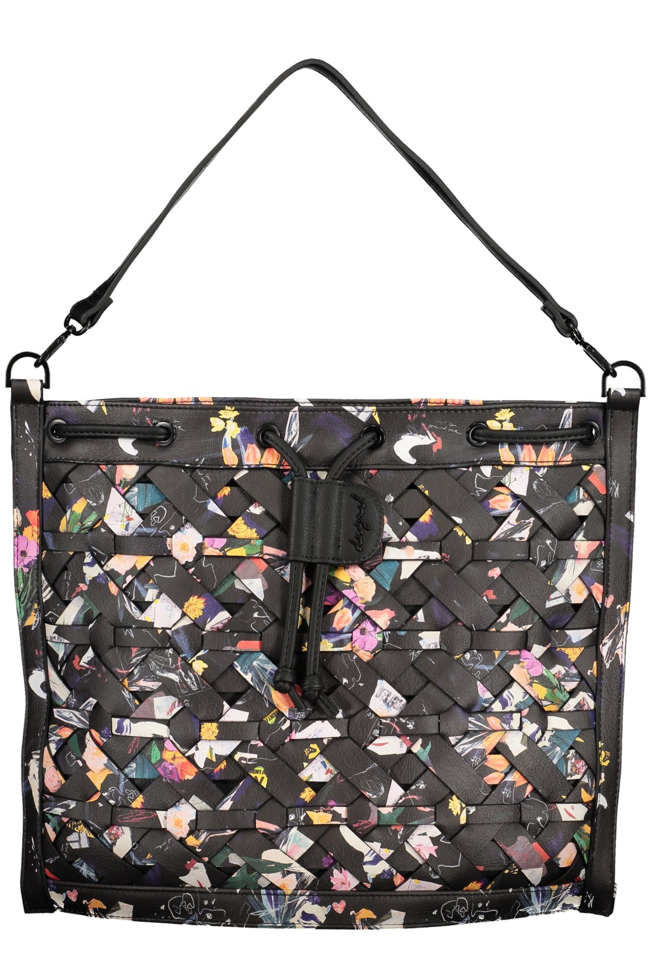 MOCHILA COM FECHO DESIGUAL MULHER PRETA