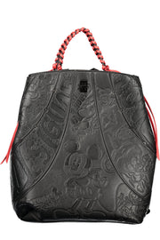 MOCHILA COM ESTAMPADO DESIGUAL MULHER PRETA