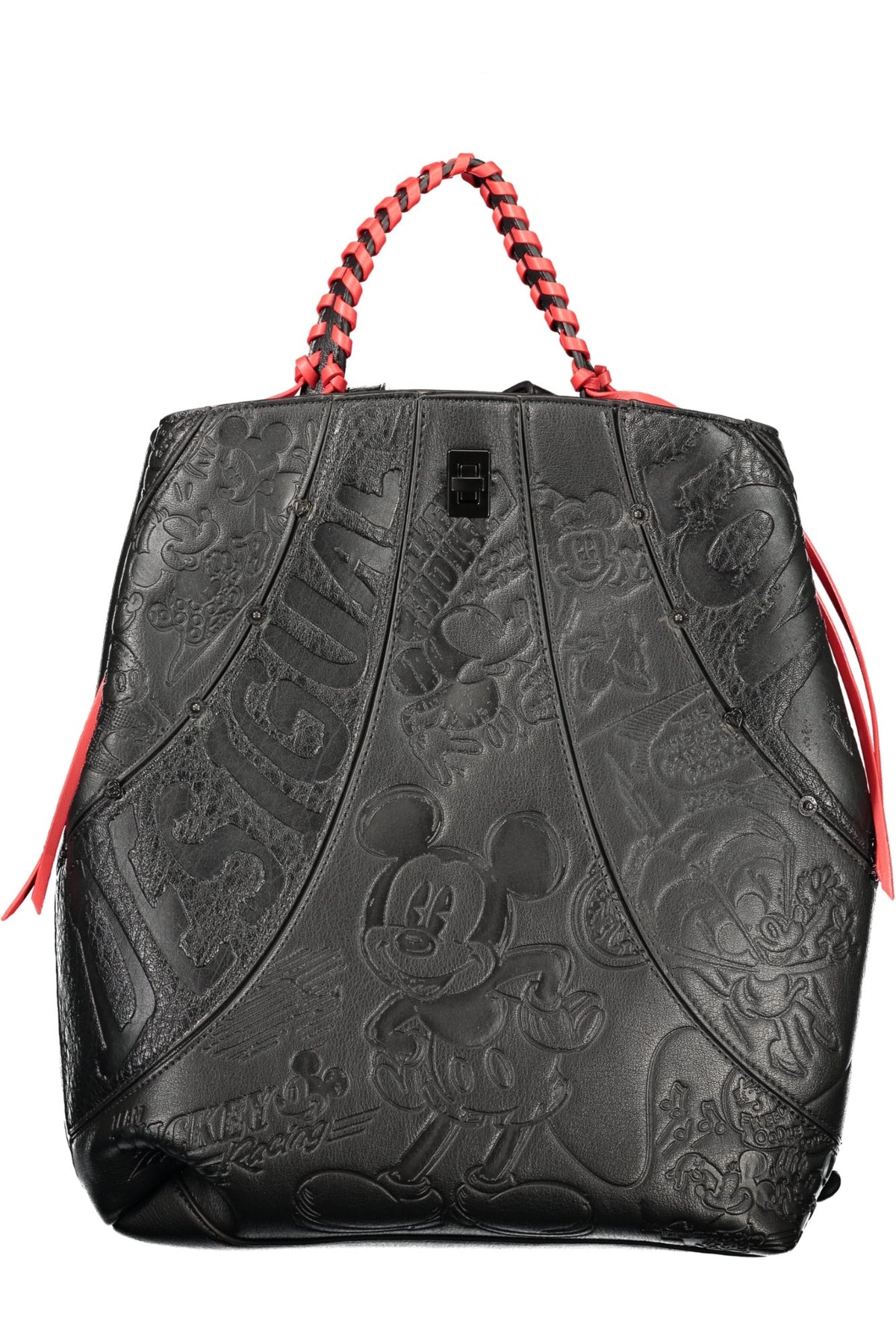 MOCHILA COM ESTAMPADO DESIGUAL MULHER PRETA