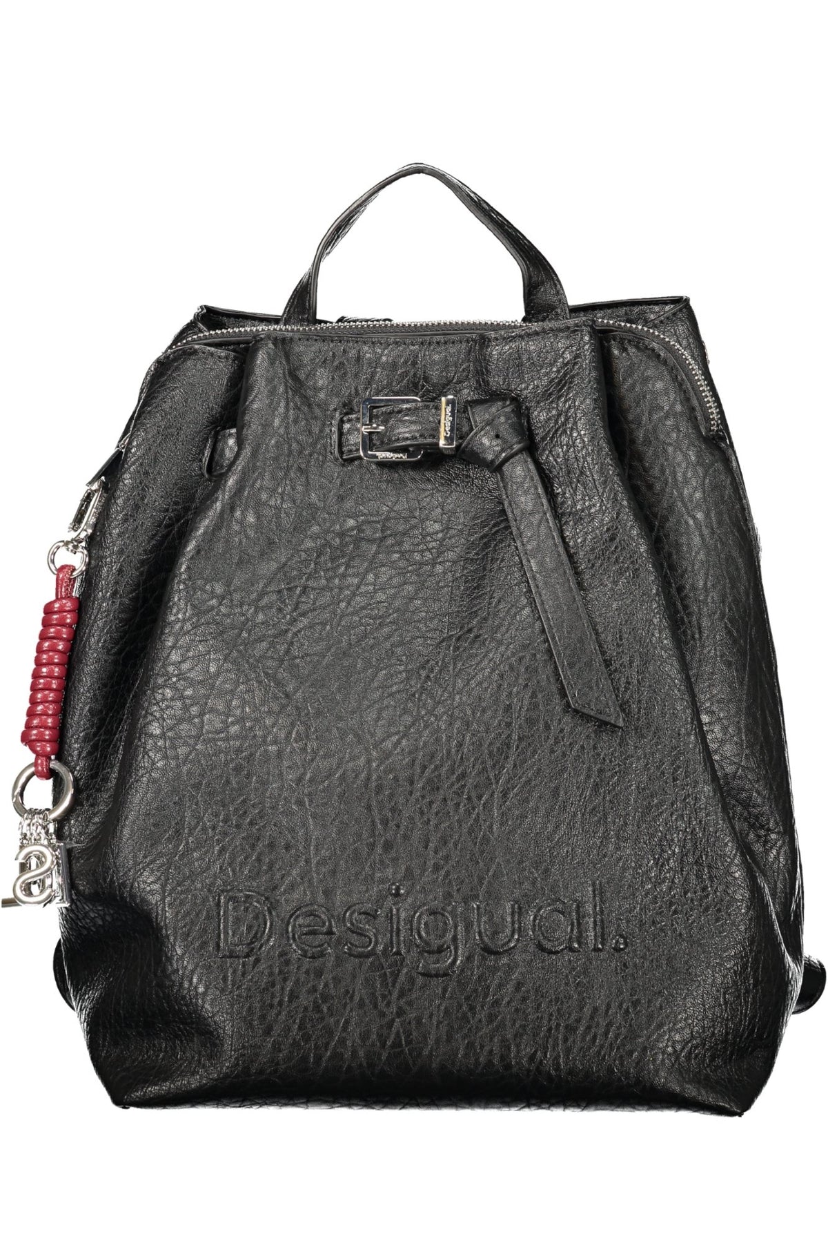 MOCHILA COM FECHO DESIGUAL MULHER PRETA